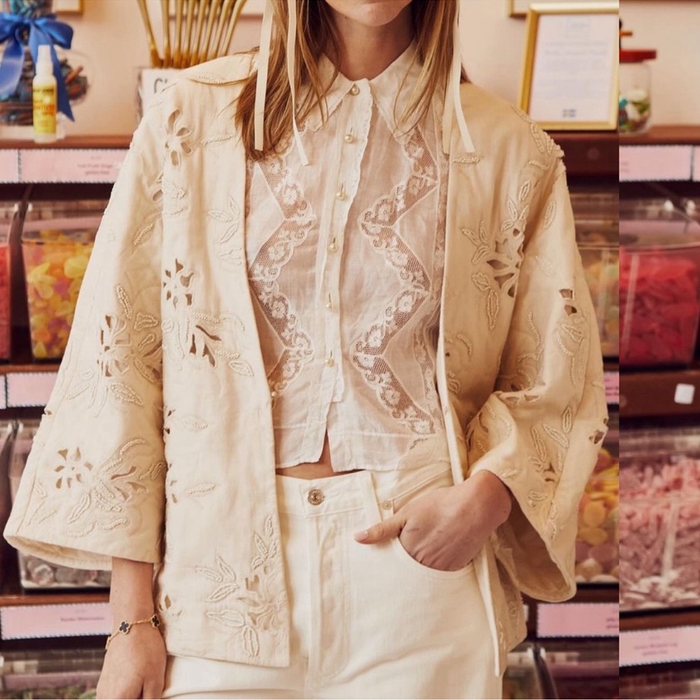 Love the Label cotton beaded kimono jacket